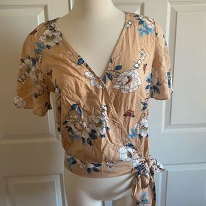 Cross Over Floral Blouse